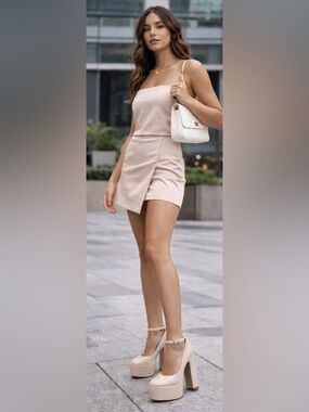 Steve Madden Nude Platform Ankle-Strap Pumps | Y2K